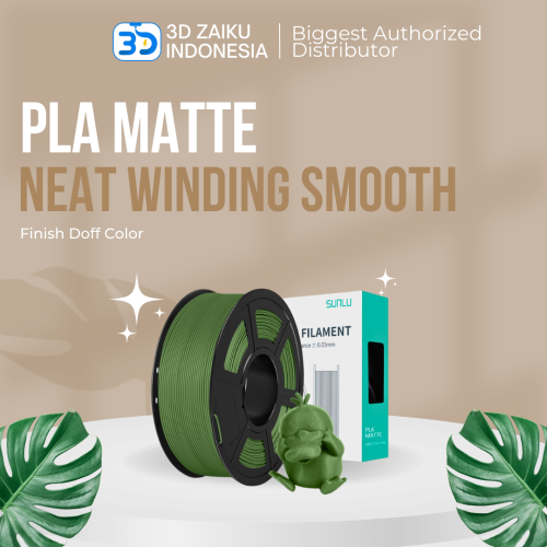 SUNLU 3D Printer Filament PLA Matte Neat Winding Smooth Finish Doff Color